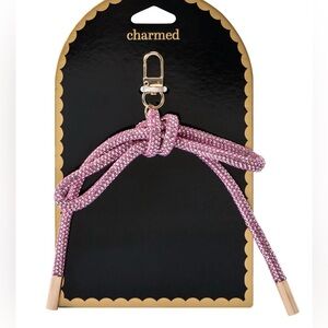 NWT Charmed Pink Rhinestone Bow Bag Charm / Keychain